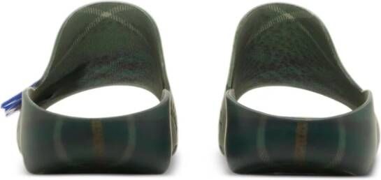 Burberry Stingray slippers verfraaid met logo Groen