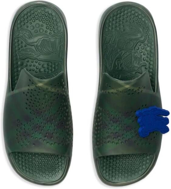 Burberry Stingray slippers verfraaid met logo Groen