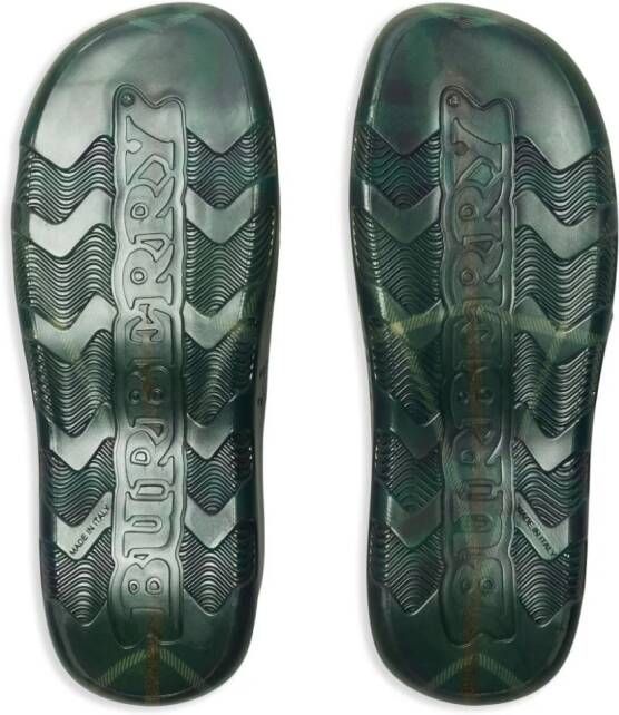 Burberry Stingray slippers verfraaid met logo Groen