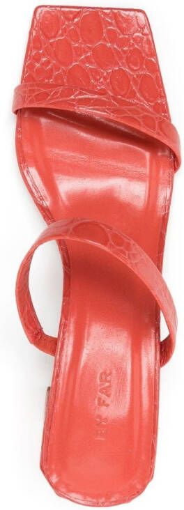 BY FAR Sandalen met krokodillenleer-effect Rood