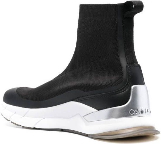 Calvin Klein Gebreide soksneakers Zwart