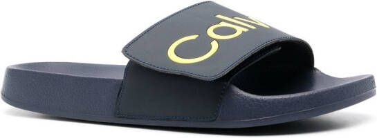 Calvin Klein Jeans Slippers met klittenband Blauw