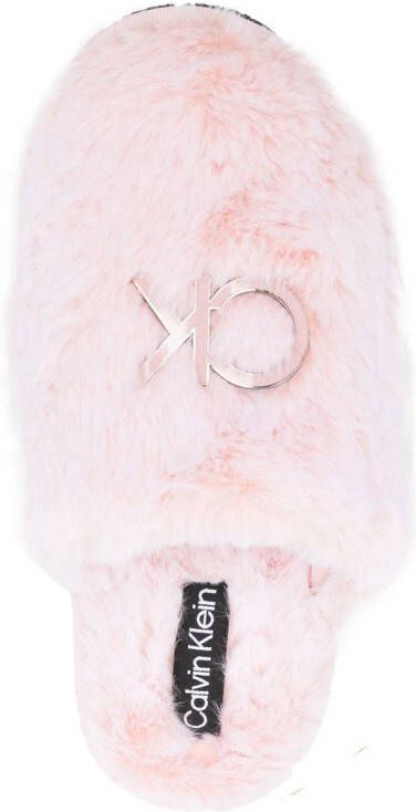 Calvin Klein Slippers van logo-applicatie Roze