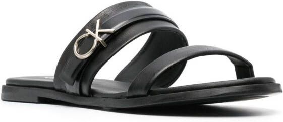 Calvin Klein Leren sandalen Zwart