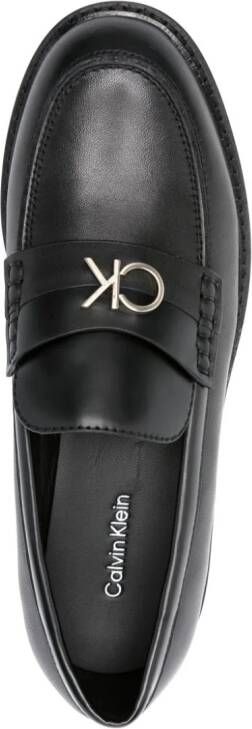 Calvin Klein Sole leren loafers Zwart