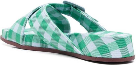 Camper Atonik slippers met gingham ruit Groen