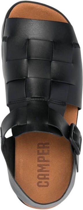 Camper Brutus leren sandalen Zwart