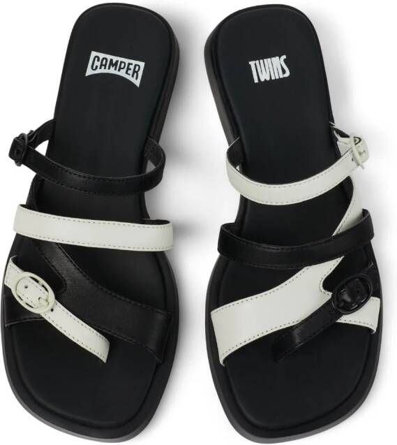 Camper Dana Twins leren sandalen Zwart