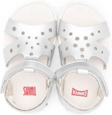 Camper Kids Miko Twins geperforeerde sandalen Zilver