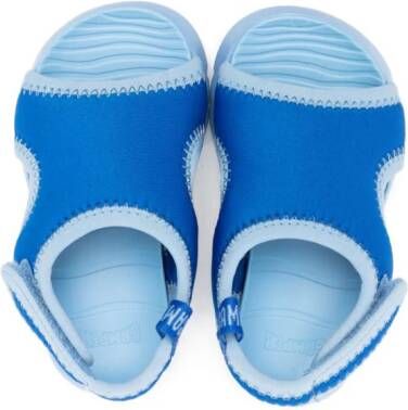 Camper Kids Oruga contrast-trim touch-strap sandals Blauw