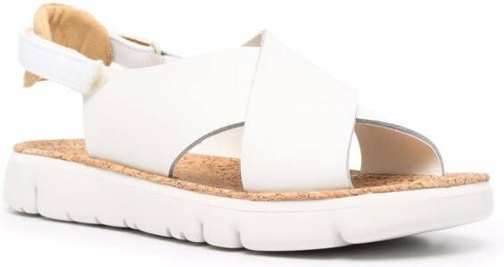 Camper Oruga sandalen met gekruiste bandjes Wit