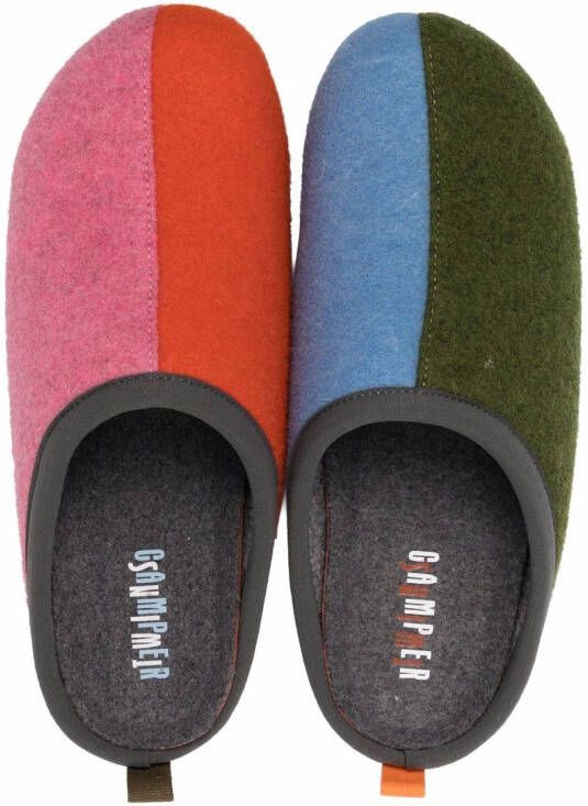 Camper Wabi slippers met colourblocking Roze