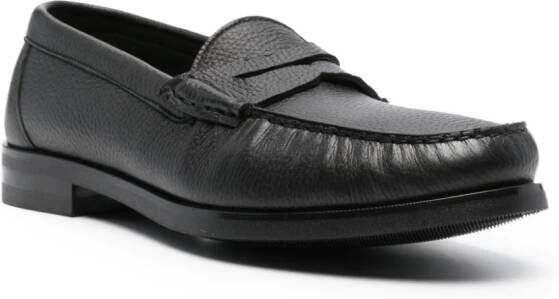 Canali Loafers met textuur Zwart