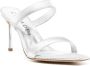 Casadei 100mm leren sandalen met metallic-effect Zilver - Thumbnail 2