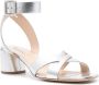 Casadei 65 mm Veta metallic leren sandalen Zilver - Thumbnail 2