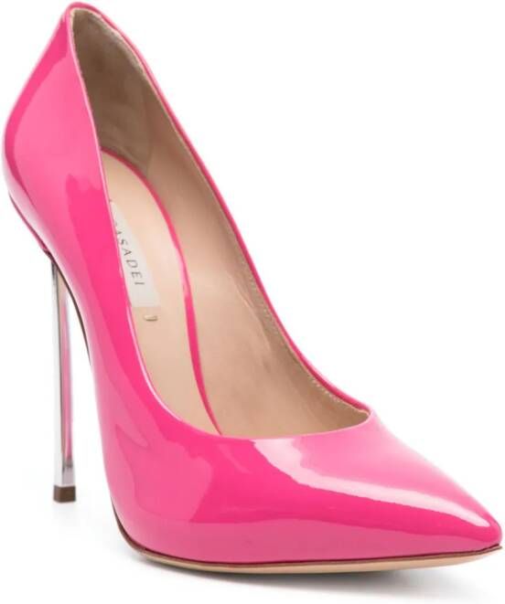 Casadei Blade 120mm lakleren pumps Roze