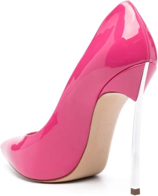 Casadei Blade 120mm lakleren pumps Roze