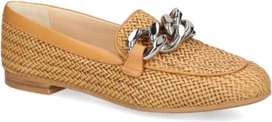 Casadei Hanoi loafers met schakelketting Beige