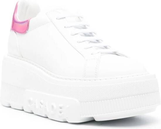 Casadei Leren sneakers met holografisch vlak Wit