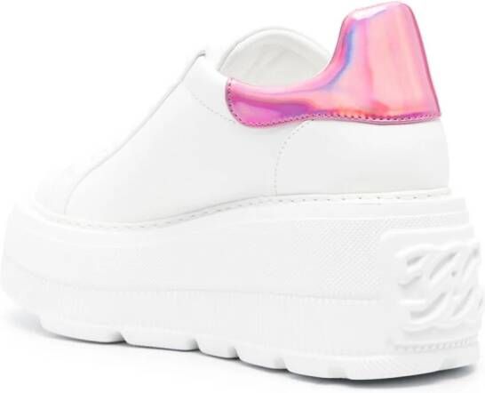 Casadei Leren sneakers met holografisch vlak Wit