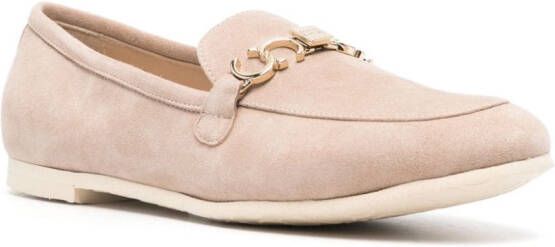 Casadei Loafers met logoplakkaat Beige