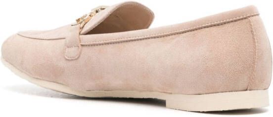 Casadei Loafers met logoplakkaat Beige