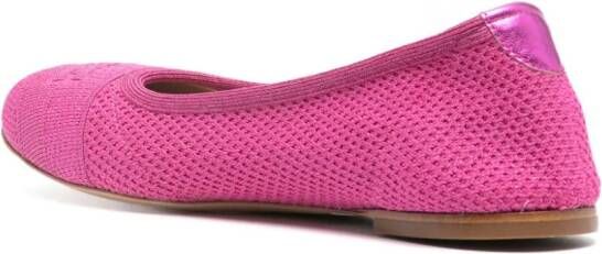 Casadei Gebreide ballerina's met lurex Roze