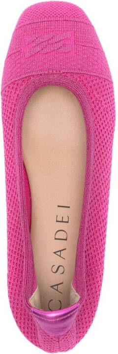 Casadei Gebreide ballerina's met lurex Roze