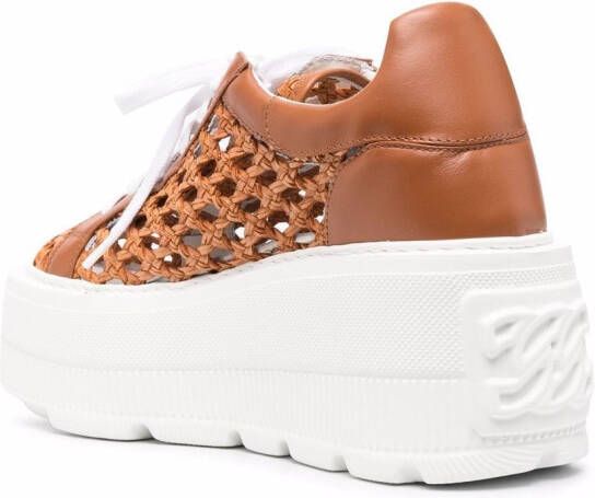 Casadei Nexus Versilia sneakers met plateauzool Bruin