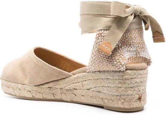 Castañer Espadrilles met sleehak Beige