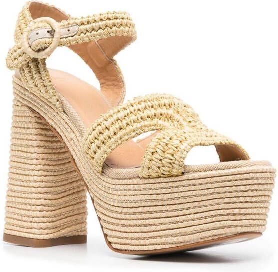 Castañer Sandalen met plateauzool Beige