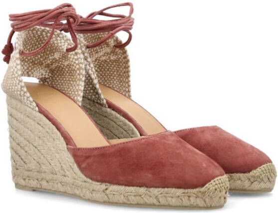 Castañer Carina 80 mm suède espadrilles Rood