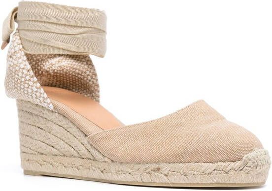 Castañer Carina espadrilles met sleehak Beige