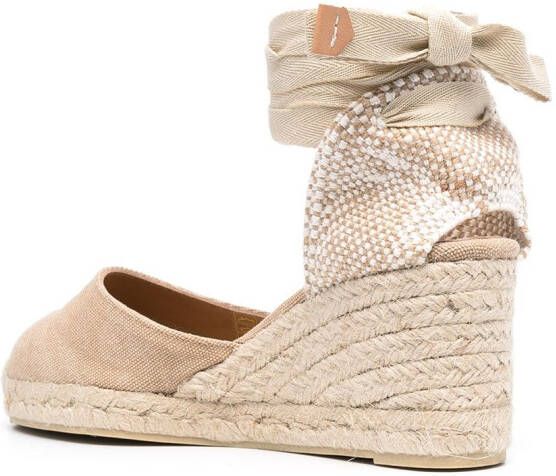 Castañer Carina espadrilles met sleehak Beige