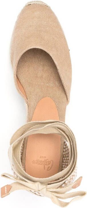 Castañer Carina espadrilles met sleehak Beige