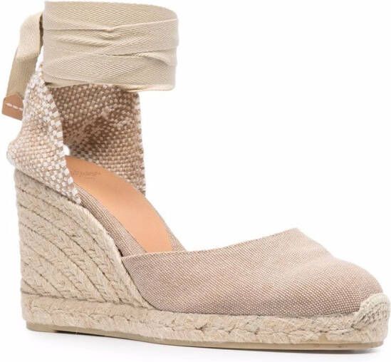 Castañer Carina espadrilles met sleehak Beige