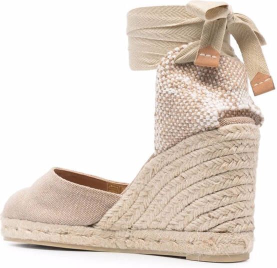 Castañer Carina espadrilles met sleehak Beige