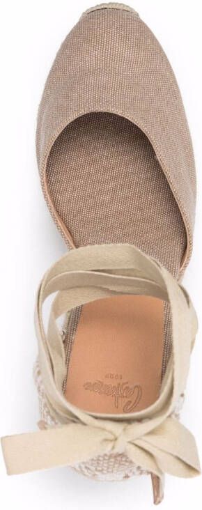 Castañer Carina espadrilles met sleehak Beige