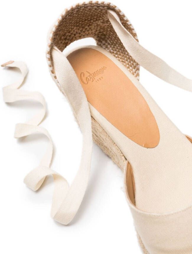 Castañer Carina espadrilles met sleehak Beige