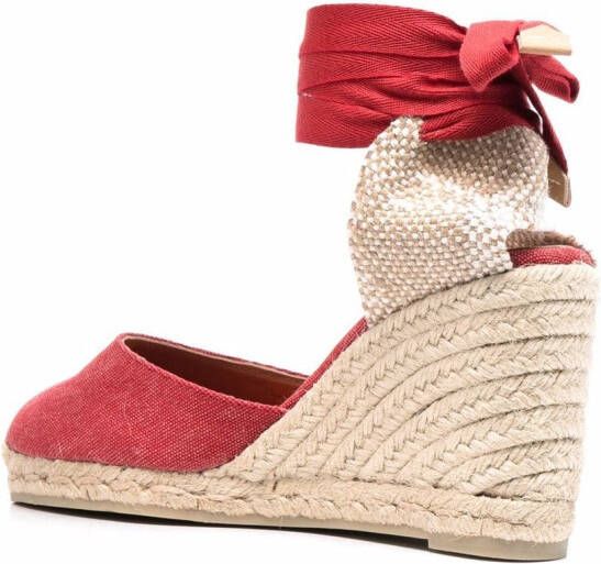 Castañer Carina espadrilles met sleehak Rood