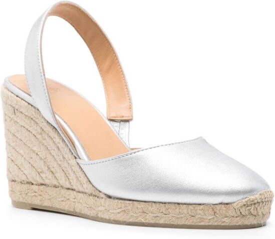 Castañer Carissa 95 mm espadrilles Zilver