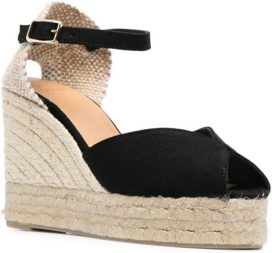 Castañer Carol espadrilles met sleehak Zwart