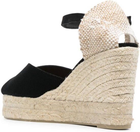 Castañer Carol espadrilles met sleehak Zwart