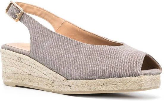 Castañer Espadrilles met open rug Grijs