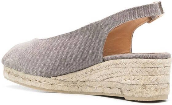 Castañer Espadrilles met open rug Grijs