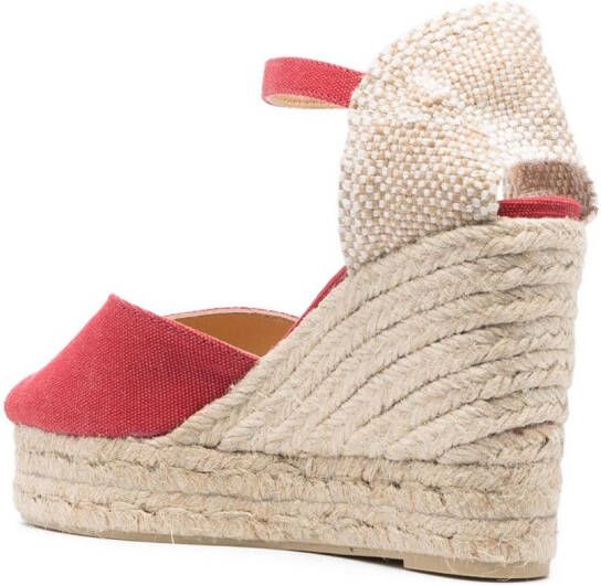 Castañer 110 mm Bianca espadrilles met sleehak Rood