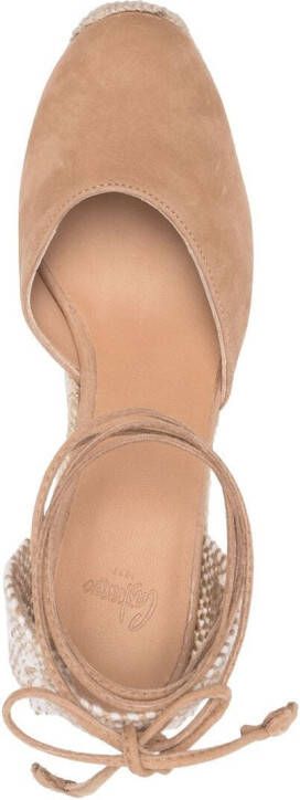 Castañer Espadrilles met sleehak Beige