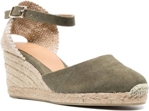 Castañer Espadrilles met sleehak Zilver