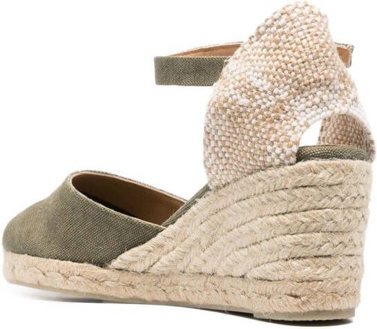 Castañer Espadrilles met sleehak Zilver