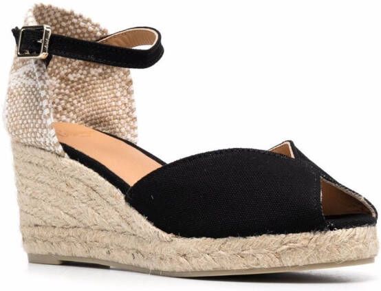 Castañer Espadrilles met sleehak Zwart